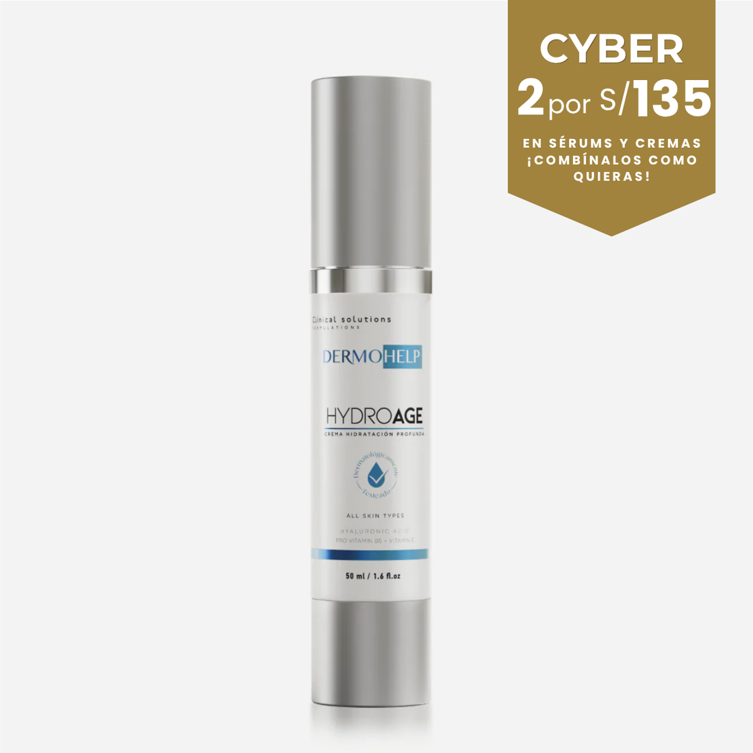 Crema Hidratante Hydroage con Ácido Hialurónico