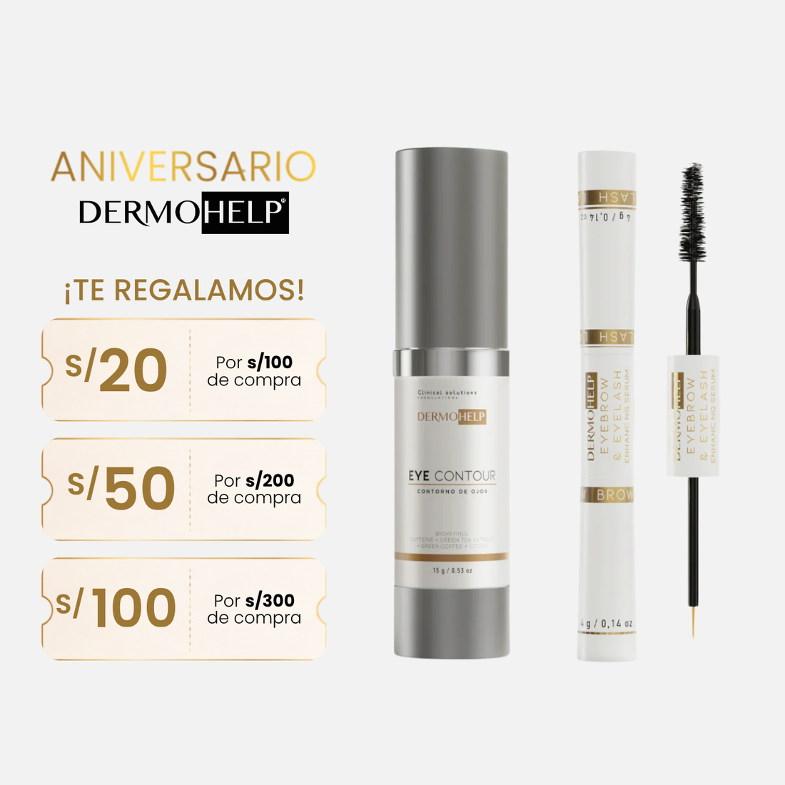 Rutina Contorno de Ojos - Crema Anti-Ojeras y Sérum de Crecimiento
